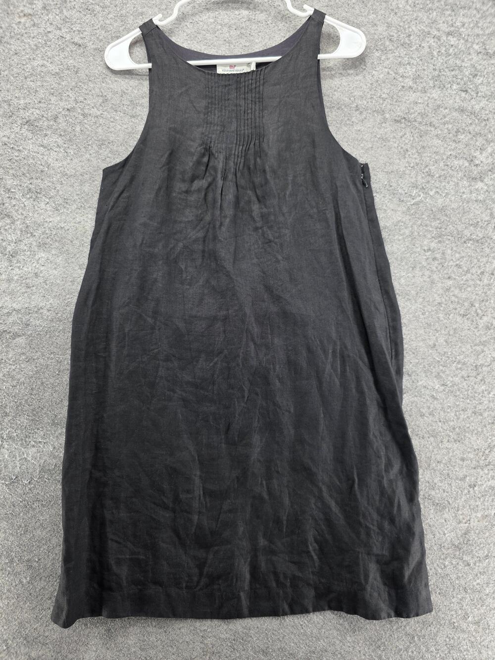 Vineyard Vines Dress Womens 4 Black A-Line Knee Length Sleeveless Lined